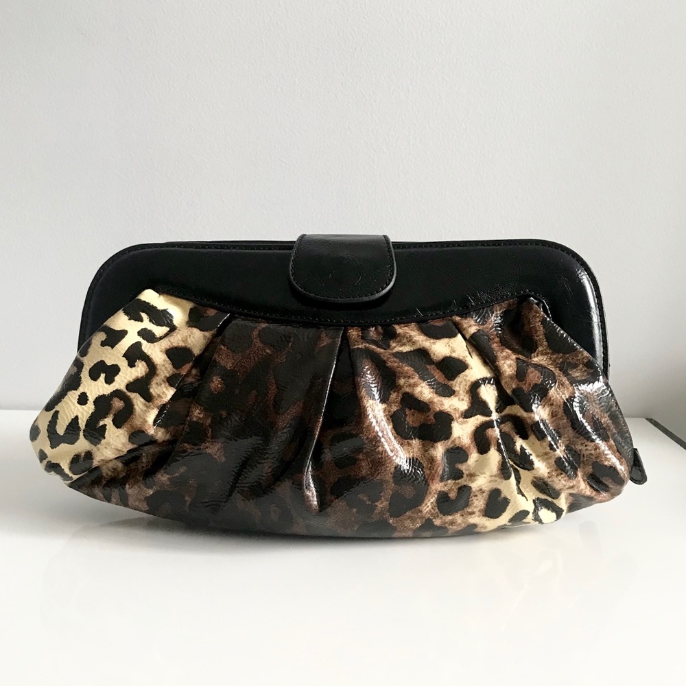 COPY - COPY - NWOT Aldo Black Brown Leopard Large Clutch Bag